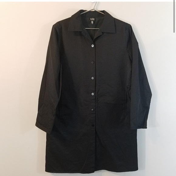 Eileen Fisher Cotton/Nylon Button Down Jacket M - Picture 1 of 4